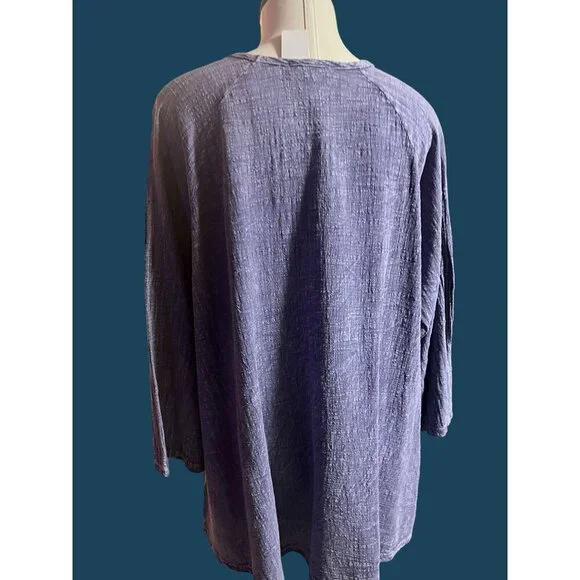 nwt PURPLE JESS AND JANE DOLMAN SLEEVE TUNIC W POCKETS GAUZE FABRIC XLARGE - Picture 7 of 9